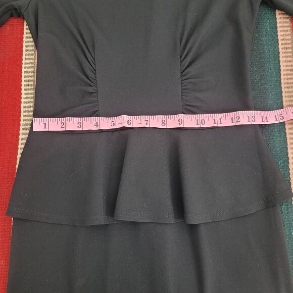 Weekend MaxMara‎ Mirto Peplum Pencil Wiggle Dress Sz XS/S Black Pinup Office - Picture 8 of 9